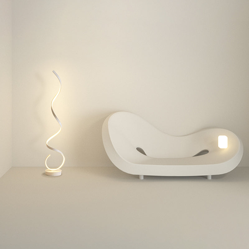 Modern Style Strip Shape Floor Light 1 Light Floor Standing Light with Silicone Shade