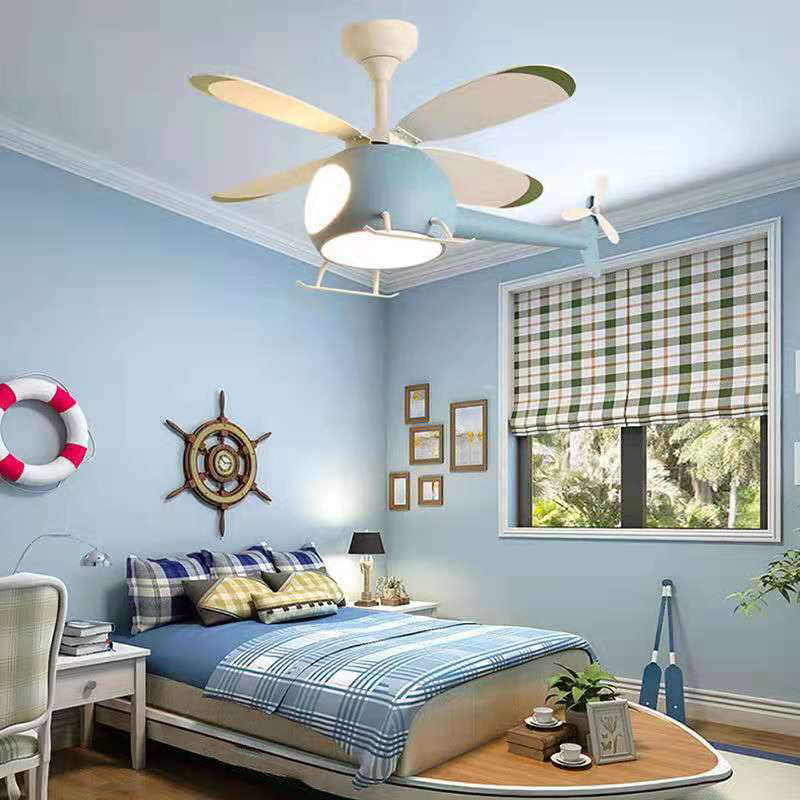 Multi Lights Fan Ceiling Lighting Modern Style Metal Flush Mount Lamps