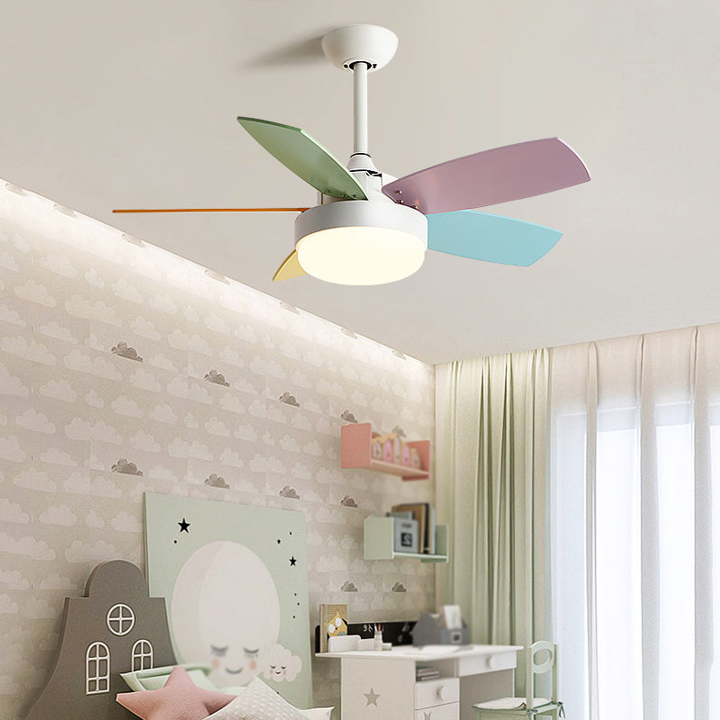 Metal Fan Ceiling Lights Modern Style 1 Light Flush Mount Lamp