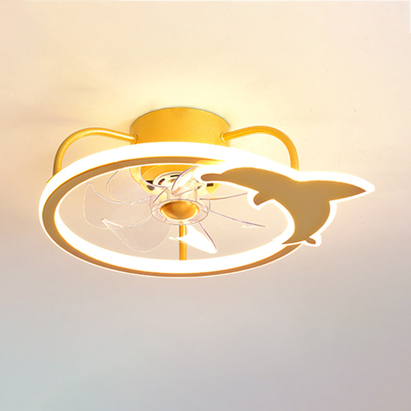 Metal Round Ceiling Lights Modern Style 1 Light Flush Mount Lamp