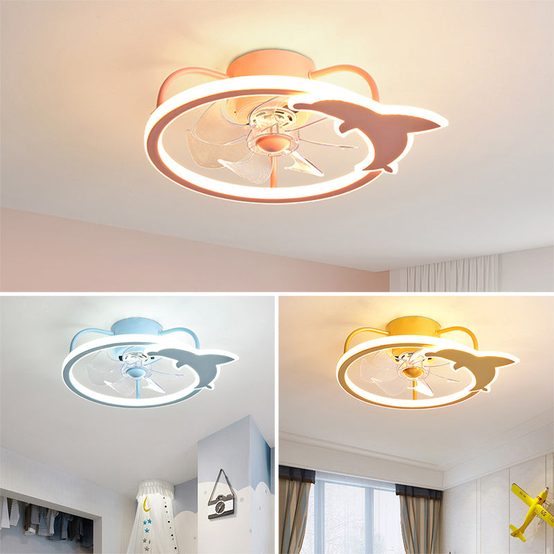 Metal Round Ceiling Lights Modern Style 1 Light Flush Mount Lamp