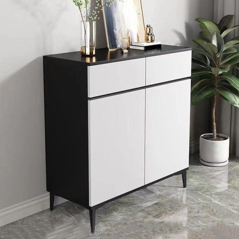 Modern Marble Sideboard Table 2-Drawer 80-inch Sideboard in White