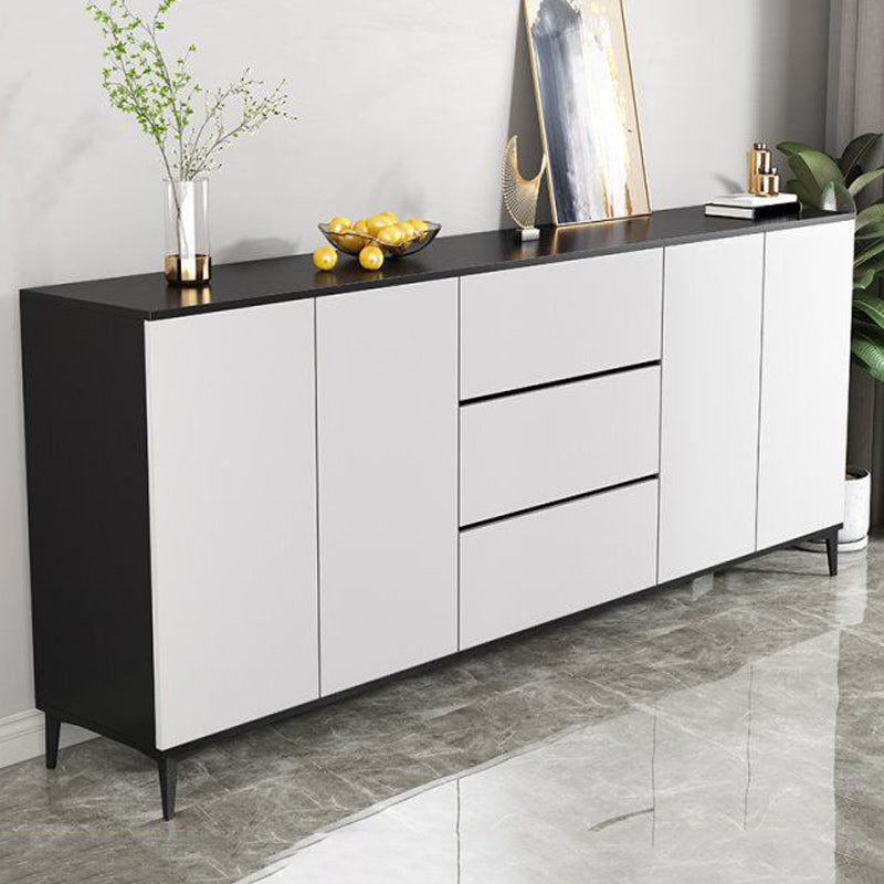 Modern Marble Sideboard Table 2-Drawer 80-inch Sideboard in White