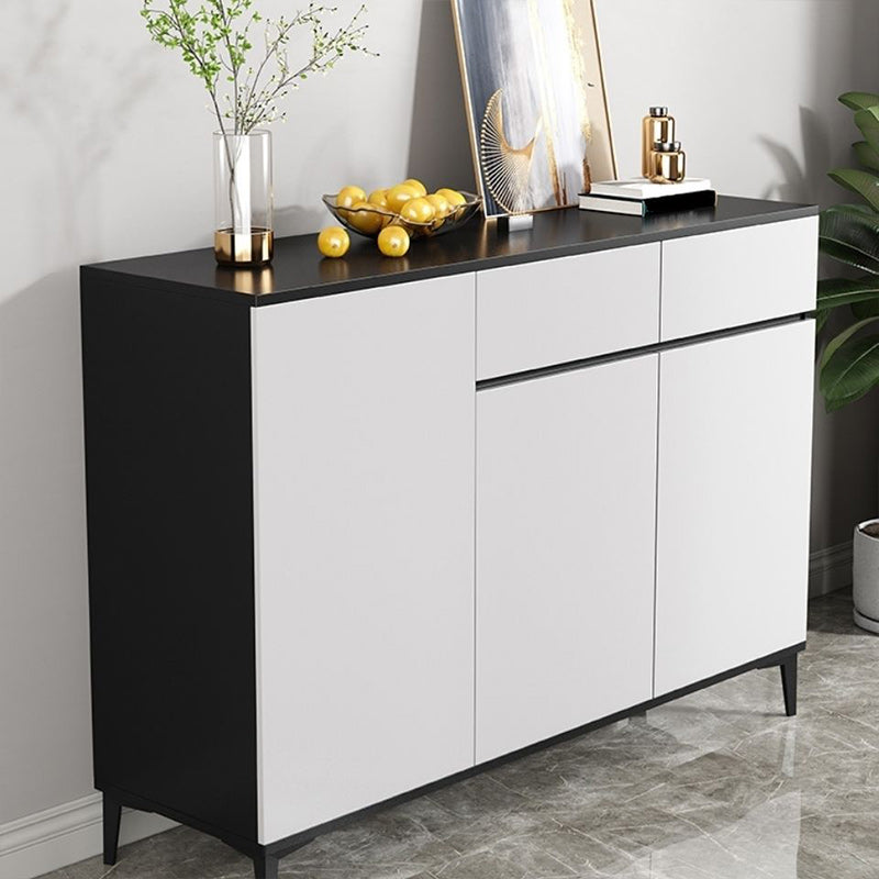 Modern Marble Sideboard Table 2-Drawer 80-inch Sideboard in White