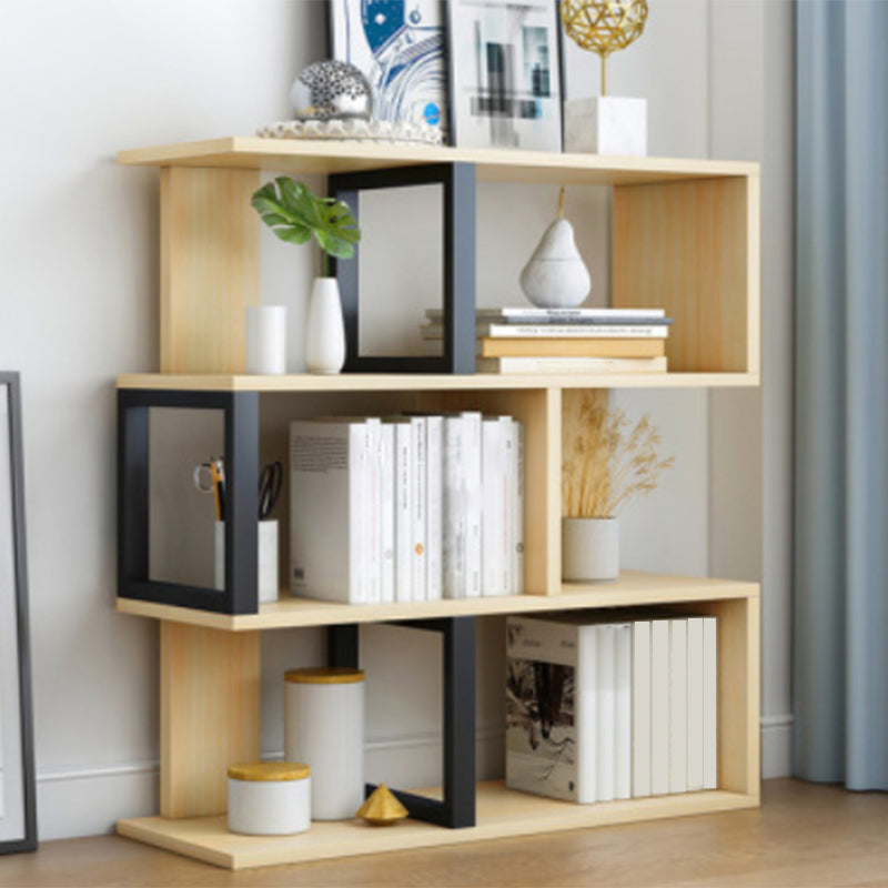 Wood Standard Bookcase Contemporary Style Open Back Bookshelf for Home Office