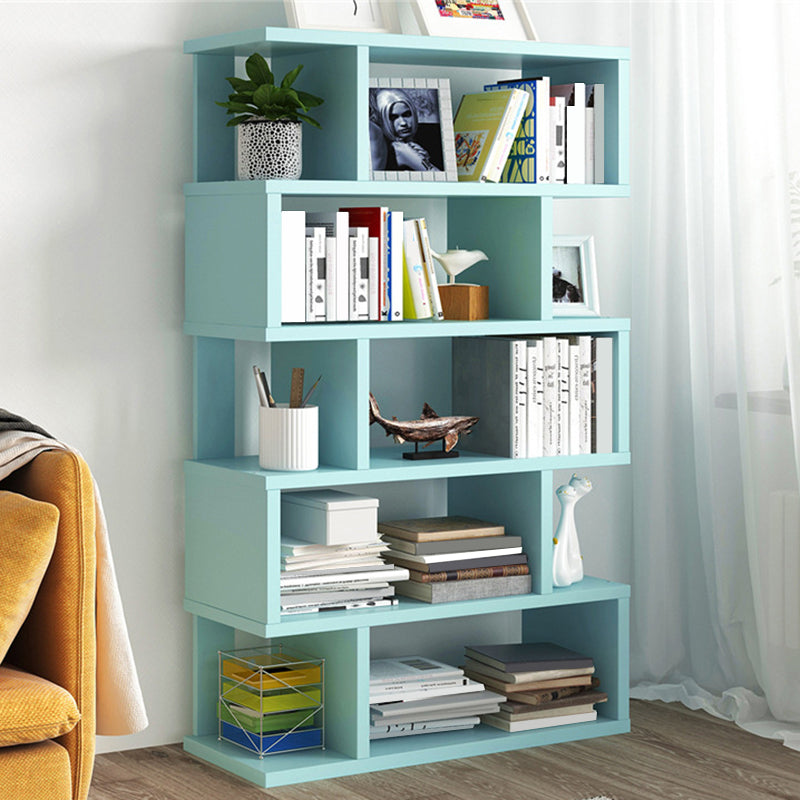 Wood Standard Bookcase Contemporary Style Open Back Bookshelf for Home Office