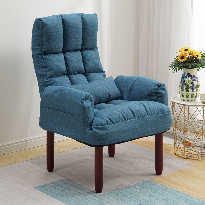 24.80" L x 25.59" W x 37.79" H Linen Convertible Chair Four-Leg Solid Wood Accent Chair
