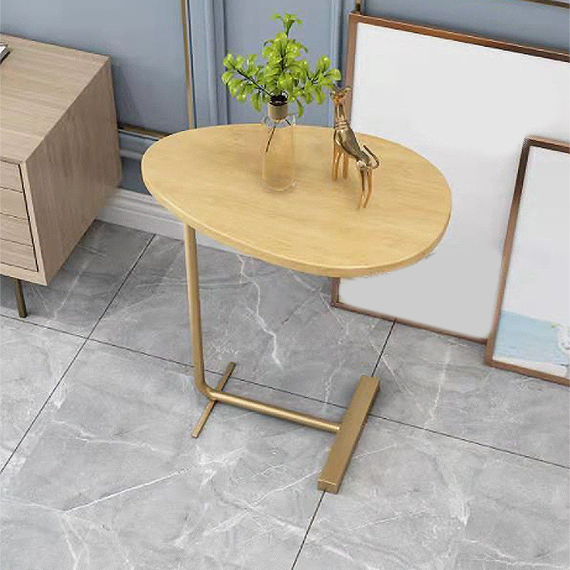 Wood Top Pedestal End Table Modern Sofa Side End Table for Living Room