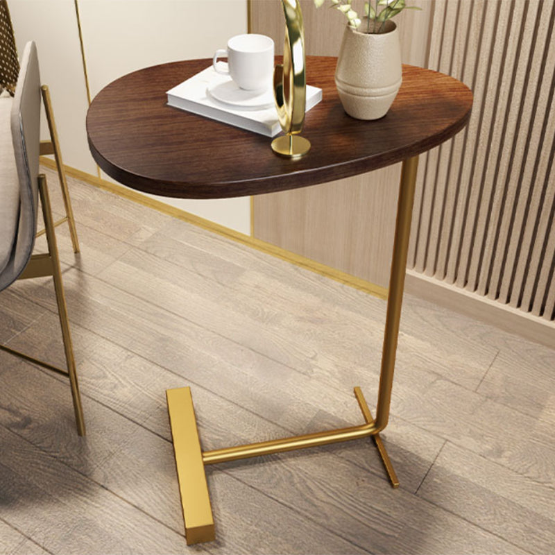 Wood Top Pedestal End Table Modern Sofa Side End Table for Living Room