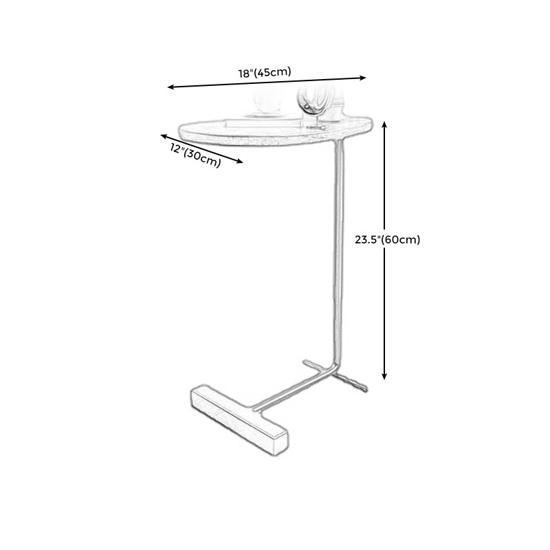 Wood Top Pedestal End Table Modern Sofa Side End Table for Living Room