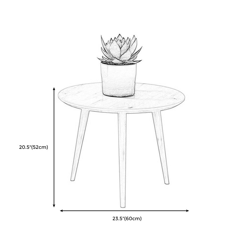 Solid Wood Nordic 3 Legs Side Table Natural/White Round End Table