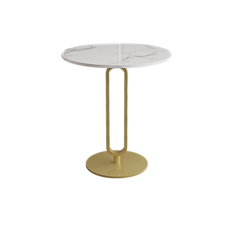 Modern Marble Top End Table Pedestal Round Sofa Side End Table for Living Room