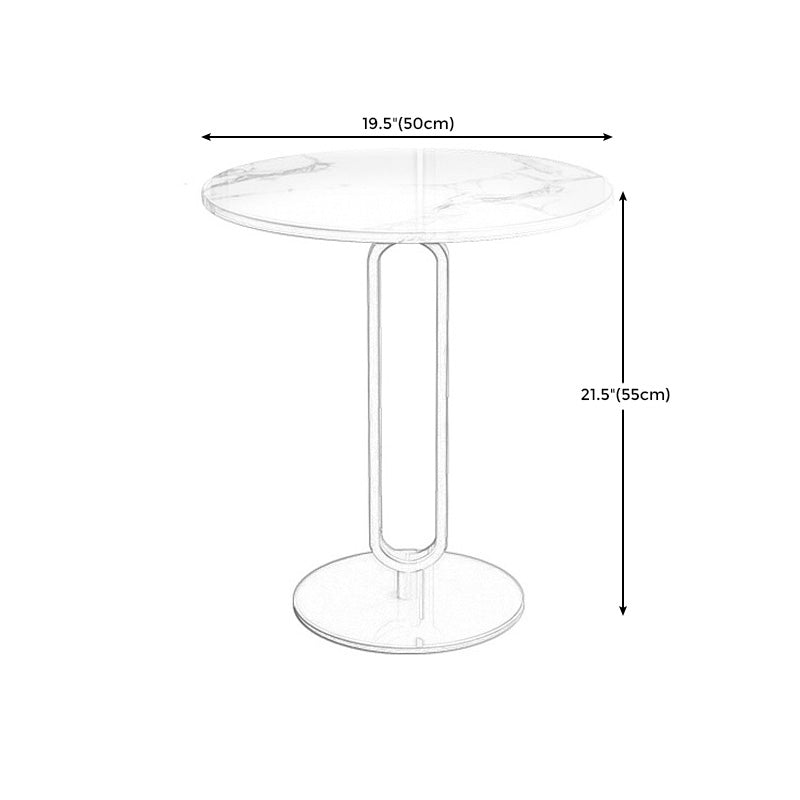 Modern Marble Top End Table Pedestal Round Sofa Side End Table for Living Room