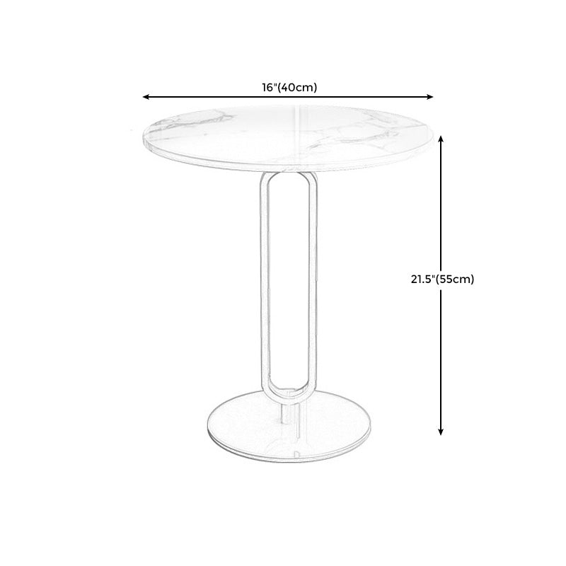 Modern Marble Top End Table Pedestal Round Sofa Side End Table for Living Room