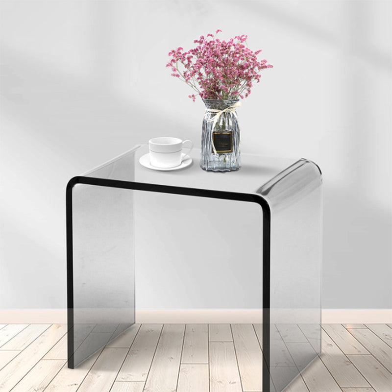 Acrylic Living Room Side Table Modern Rectangular Sled End Table