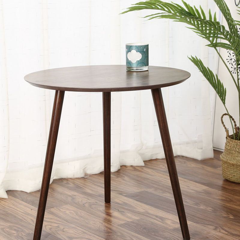 Modern 3 Legs Cocktail Table Round Wood Coffee Table - Brown