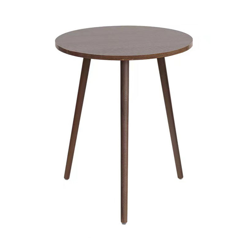 Modern 3 Legs Cocktail Table Round Wood Coffee Table - Brown