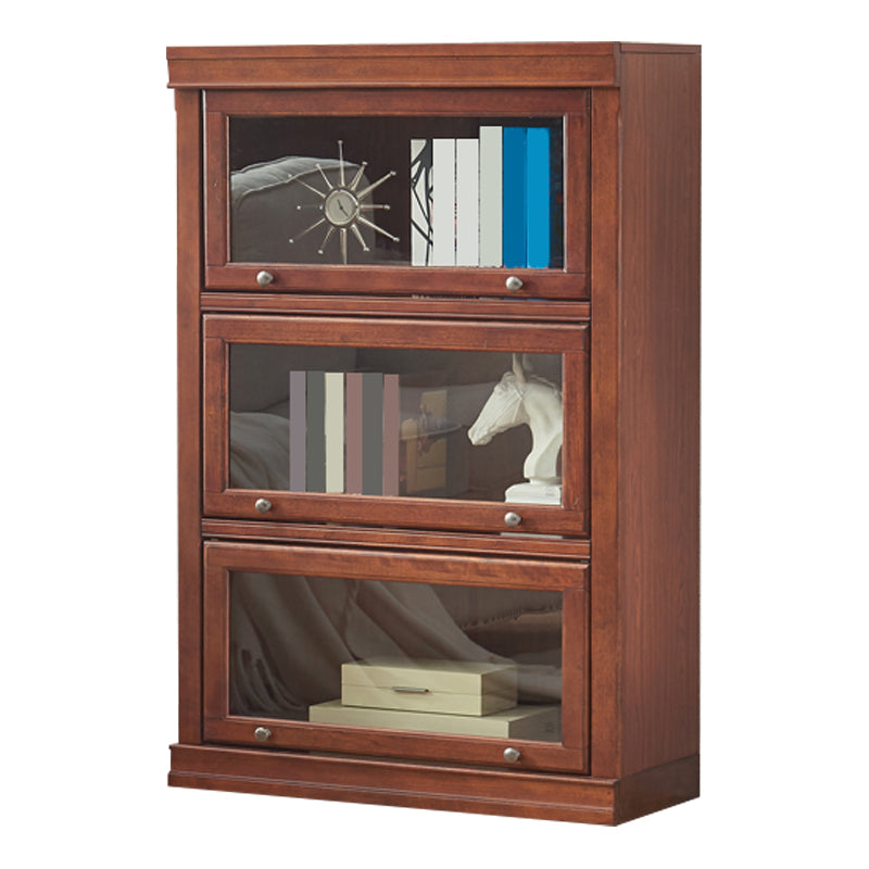 Wooden Closed Back Standard Bookcase Contemporary Cabinet Included Bookshelf