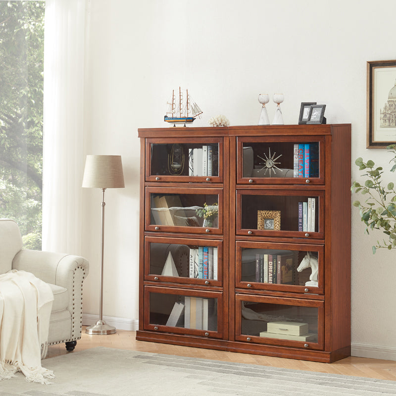 Wooden Closed Back Standard Bookcase Contemporary Cabinet Included Bookshelf