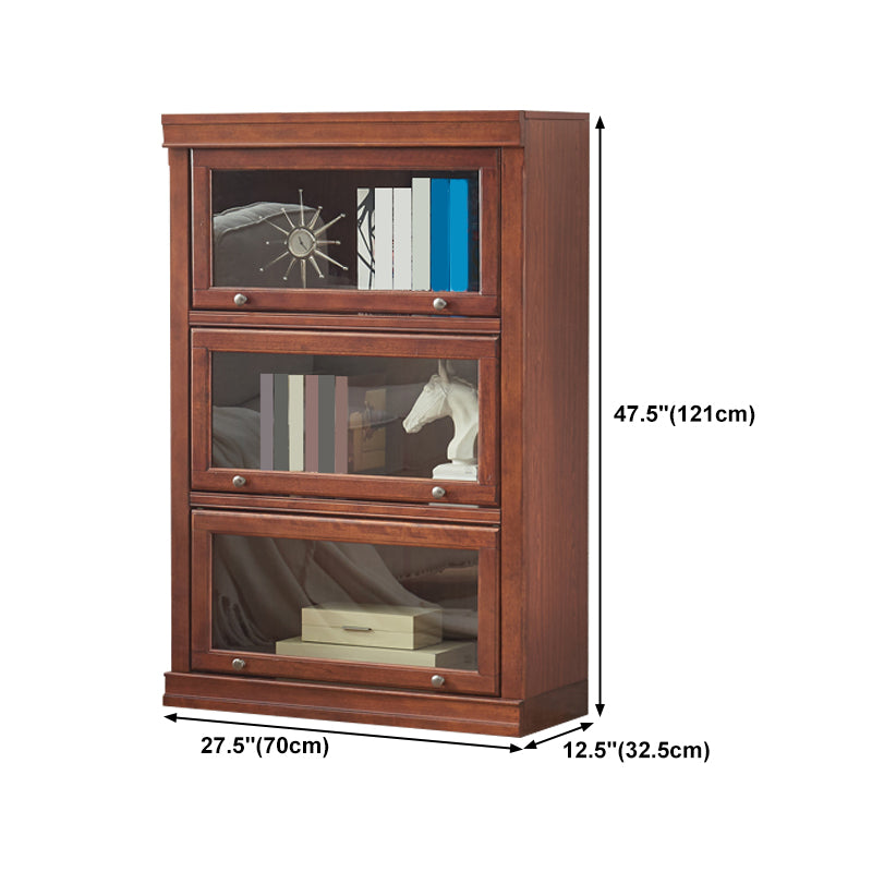 Wooden Closed Back Standard Bookcase Contemporary Cabinet Included Bookshelf