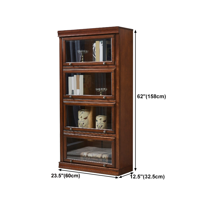 Wooden Closed Back Standard Bookcase Contemporary Cabinet Included Bookshelf