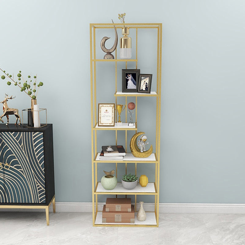 Modern Style Bookcase Etagere Metal Open Back Bookshelf for Home