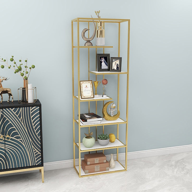 Modern Style Bookcase Etagere Metal Open Back Bookshelf for Home