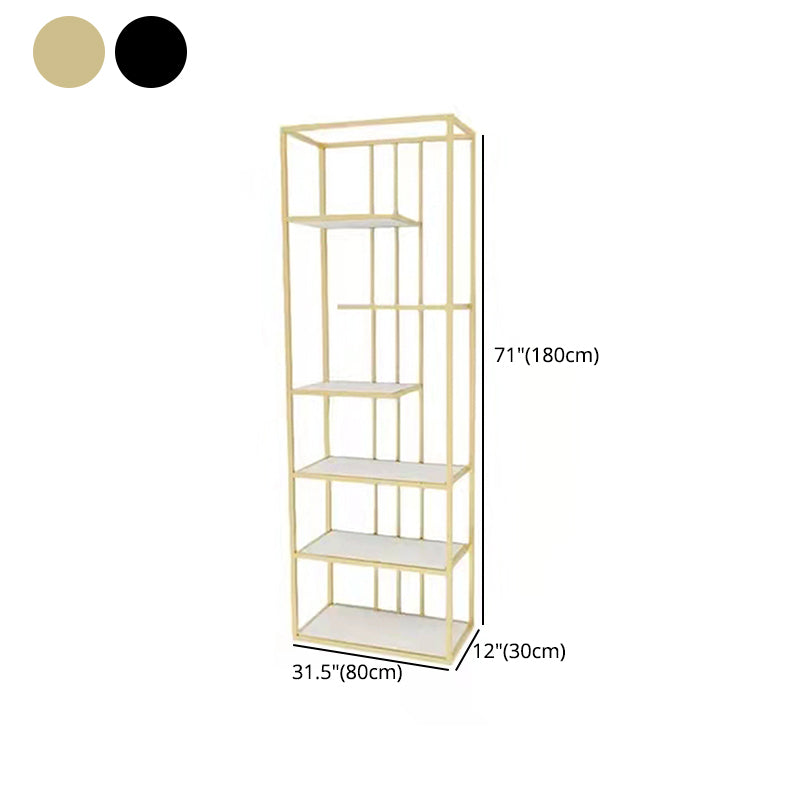 Modern Style Bookcase Etagere Metal Open Back Bookshelf for Home