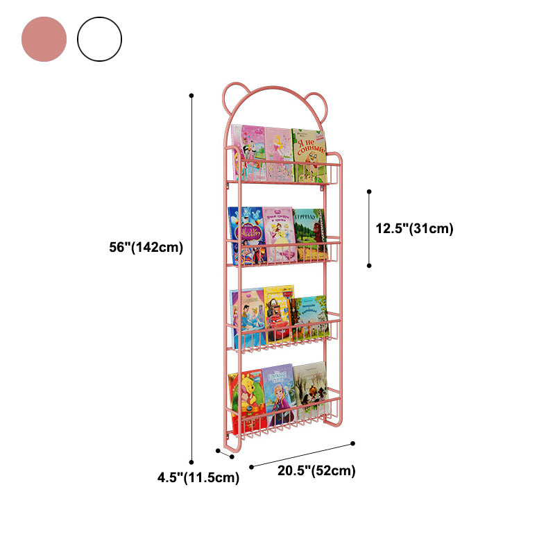 Scandinavian Wall Mounted Bookshelf Iron Vertical Bookcase for Home