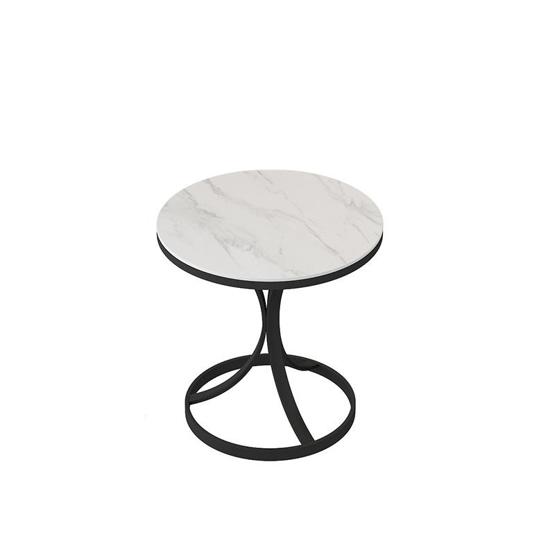 Modern Faux Marble Top End Table 21.6 "Tall Pedestal End Table