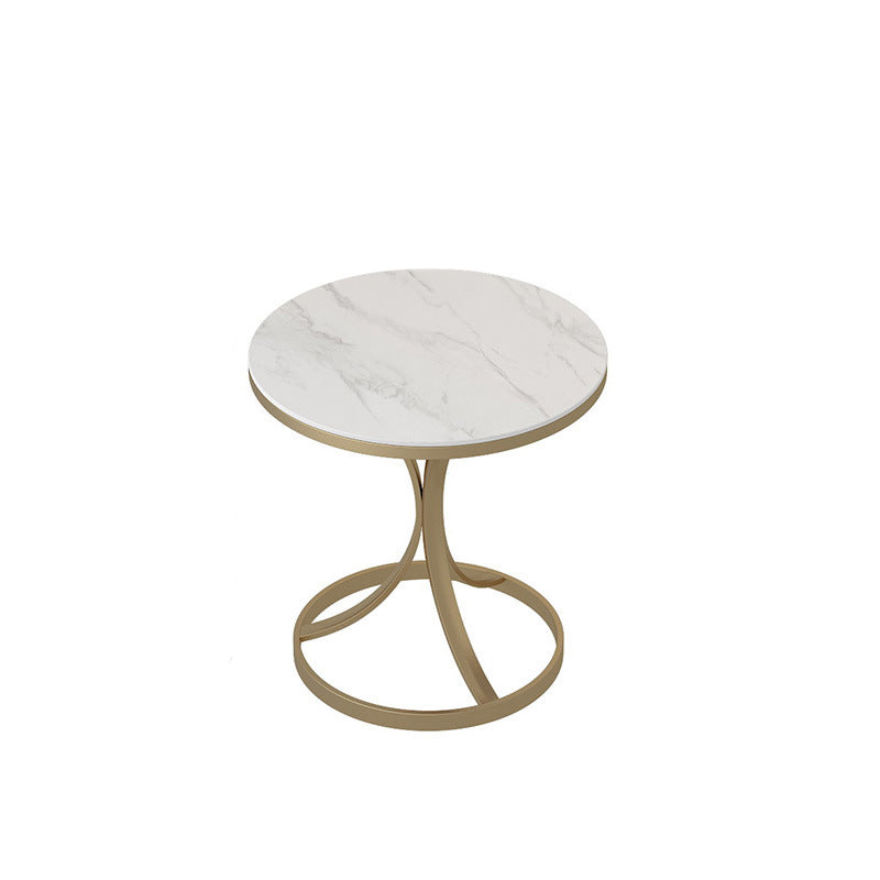 Modern Faux Marble Top End Table 21.6 "Tall Pedestal End Table