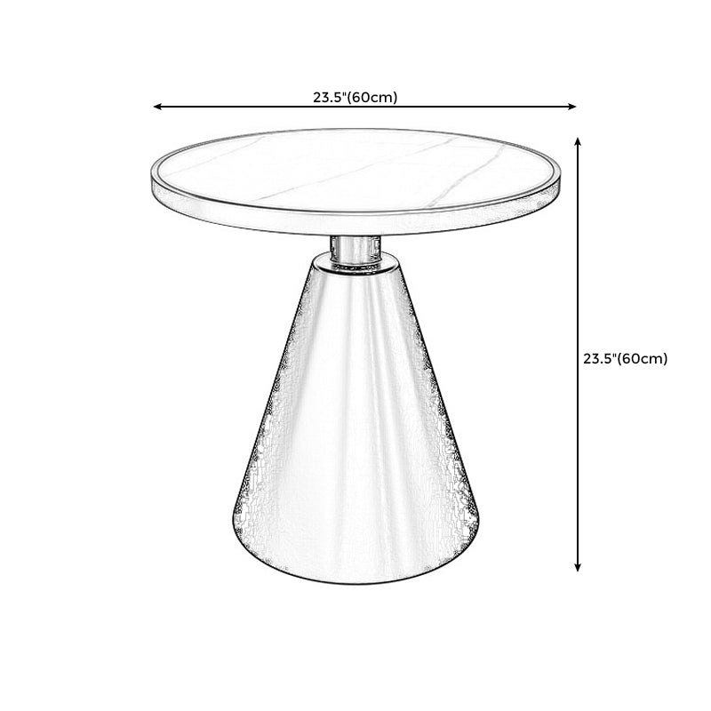 Modern Sintered Stone Top End Table 24" Tall Pedestal End Table