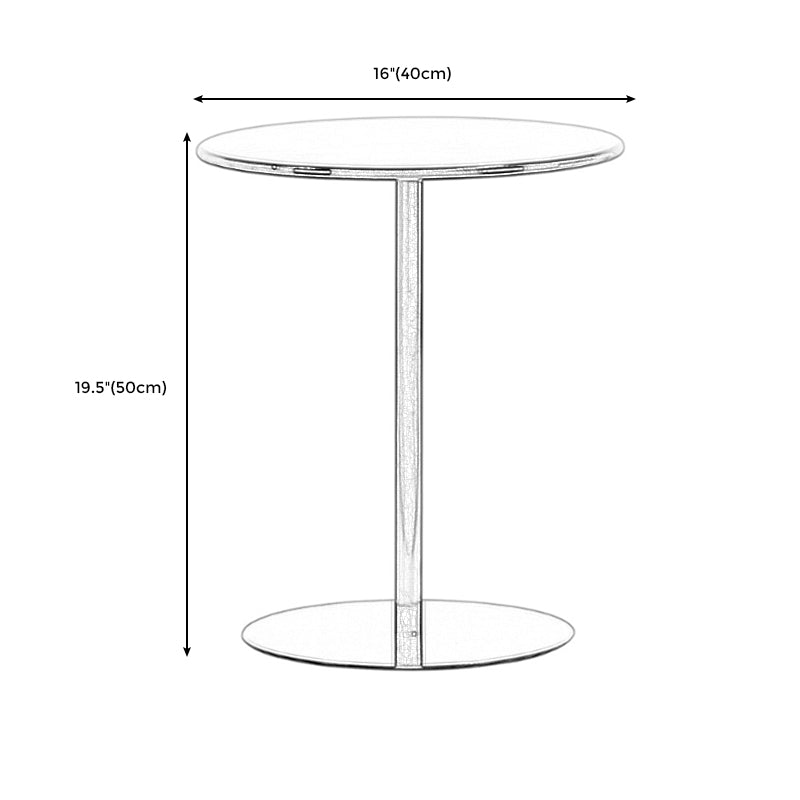 Round Metallic Side Table Contemporary Pedestal Side End Table