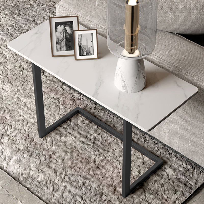 Retangular Side Table 55" Tall Iron C Side End Table in White/Black/Grey