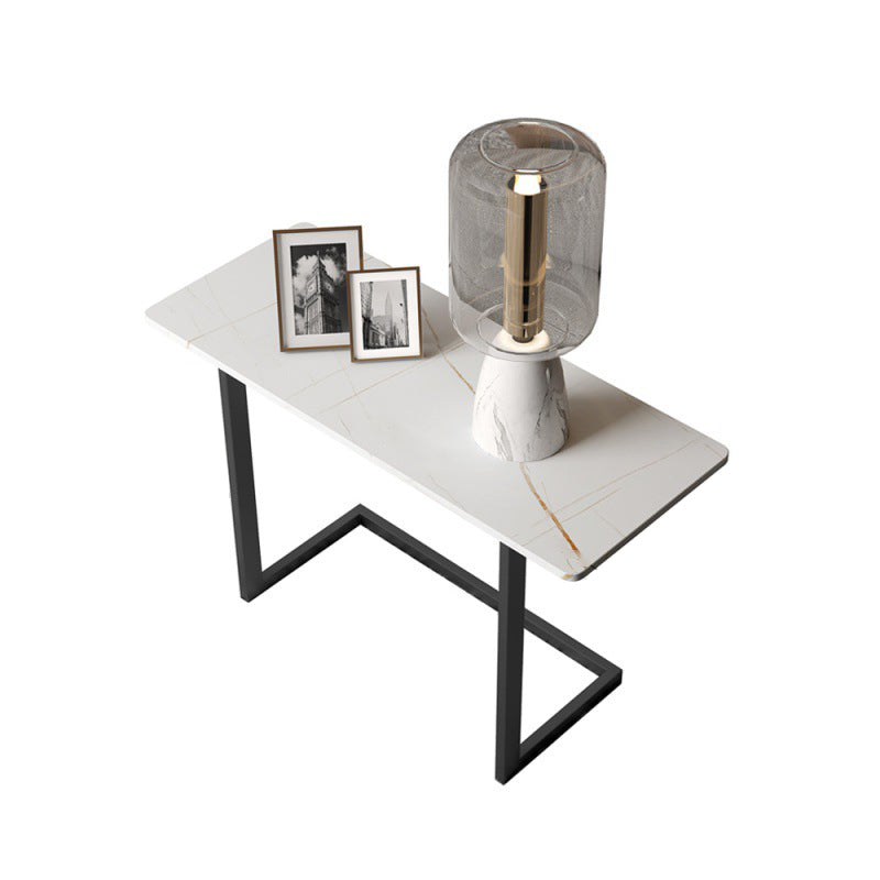 Retangular Side Table 55" Tall Iron C Side End Table in White/Black/Grey