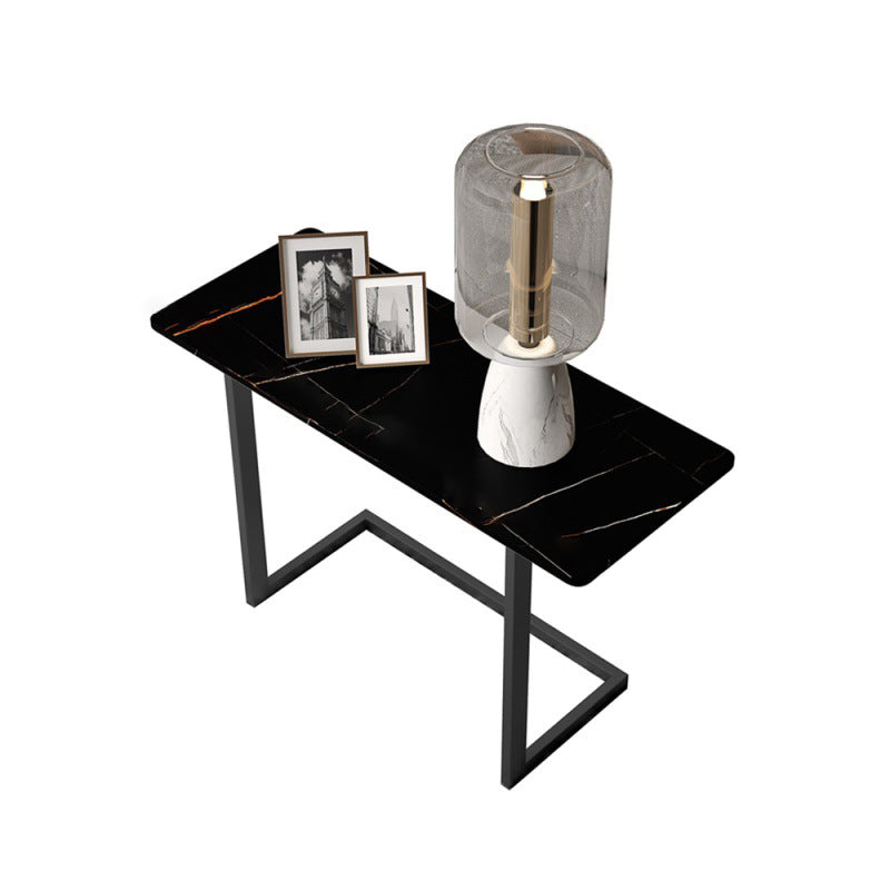 Retangular Side Table 55" Tall Iron C Side End Table in White/Black/Grey