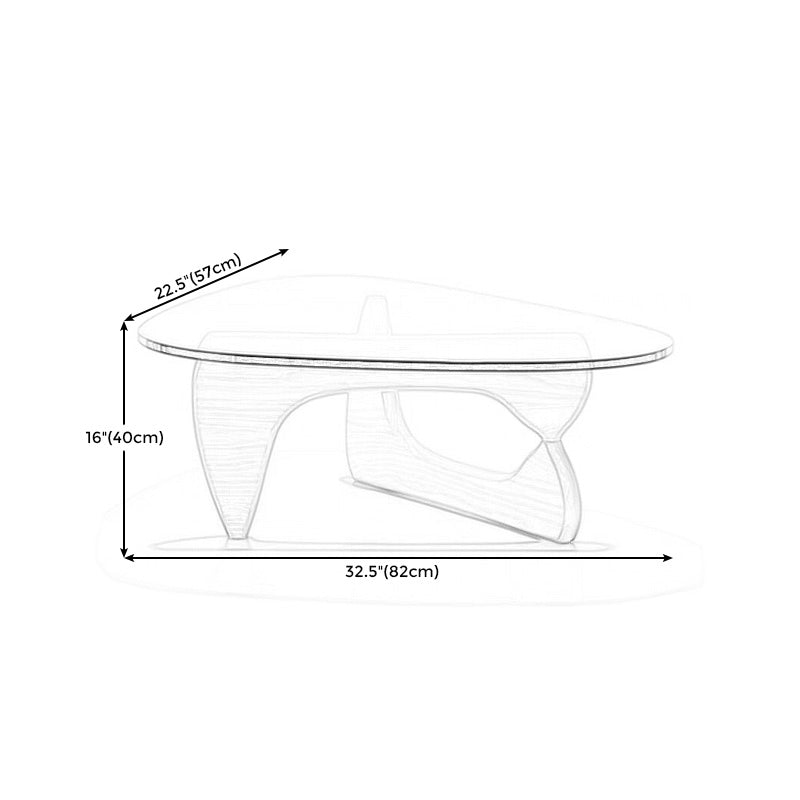 Abstract Base Design Wood/brown/black Solid Wood Tempered Glass Countertops Side Table