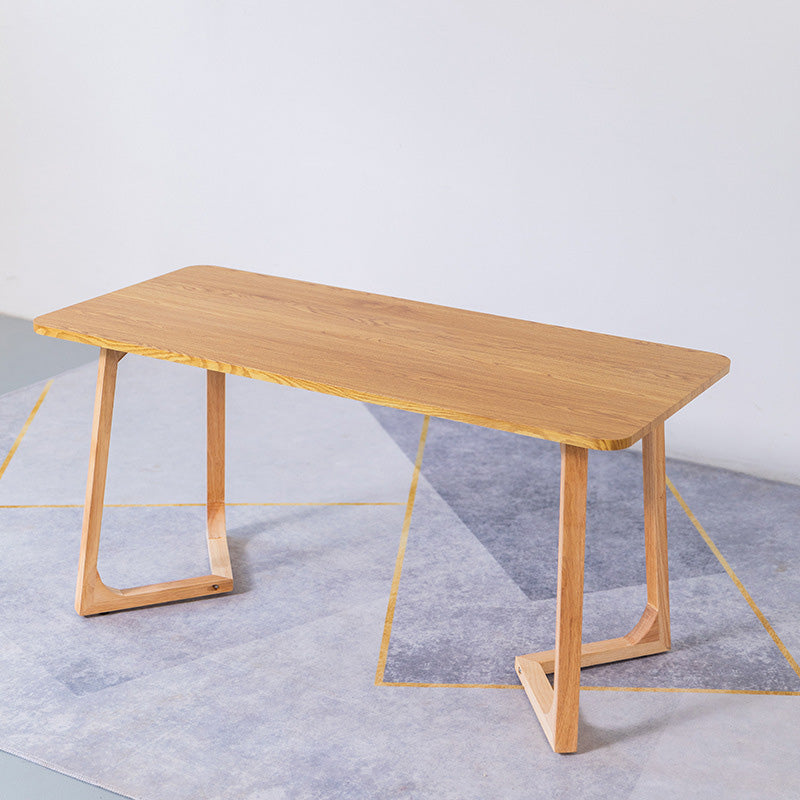 Sleigh Shaped Base Design Walnut/wood Rubber Wood Rectangular & Oval Coffee Table