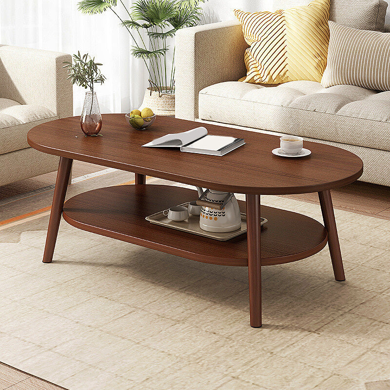 Modern Style Wooden 4-legs Base Top Coffee Table for Living Room