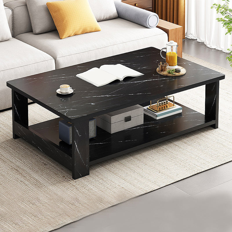 16.5"H Modern Style Wooden Base Top Rectangular Coffee Table