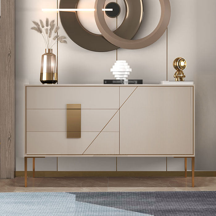 3-Drawer Oak Wood Sideboard Glam Cabinets Credenza for Living Room