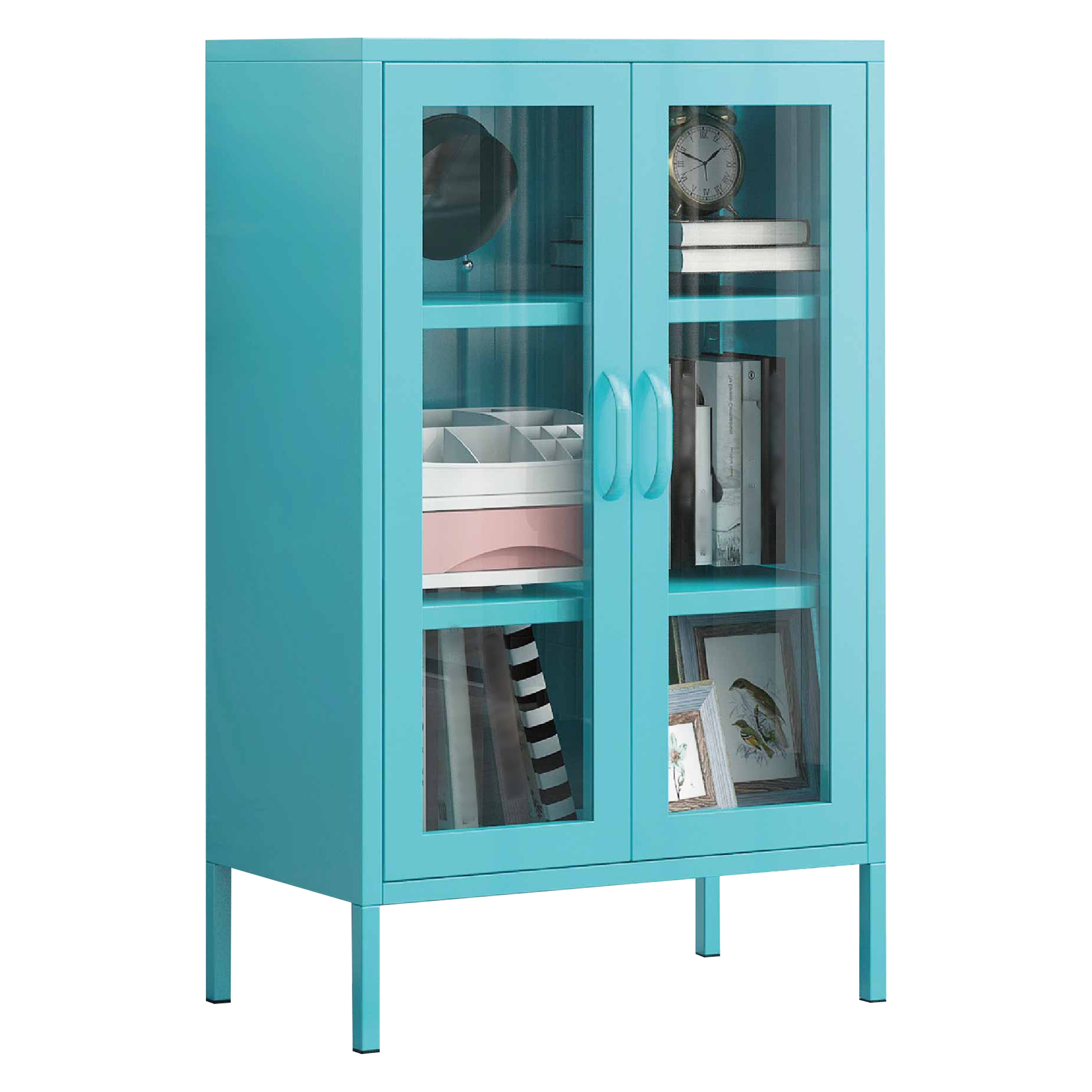 Steel Living Room Sideboard Cabinet Modern Server Cabinet with Storage