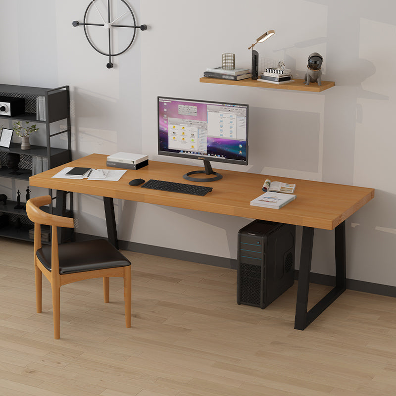 Industrial Style Home Office Desk Rectangle Solid Wood Writing Desk