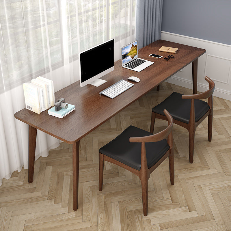 Modern Style Curved Office Desk Solid Wood Writing Desk for Home