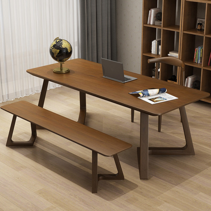 Modern Style Home Office Desk Rectangular Solid Wood Writing Desk