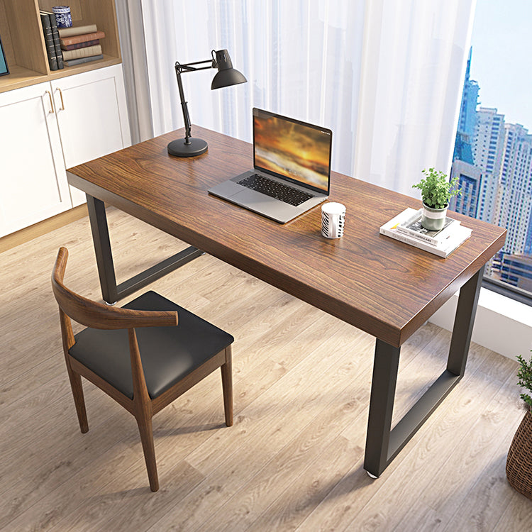 Industrial Sled Base Writing Desk Rectangular Solid Wood Office Desk