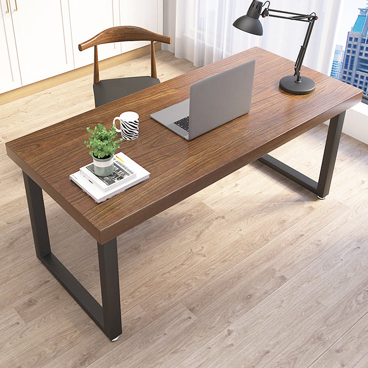 Industrial Sled Base Writing Desk Rectangular Solid Wood Office Desk