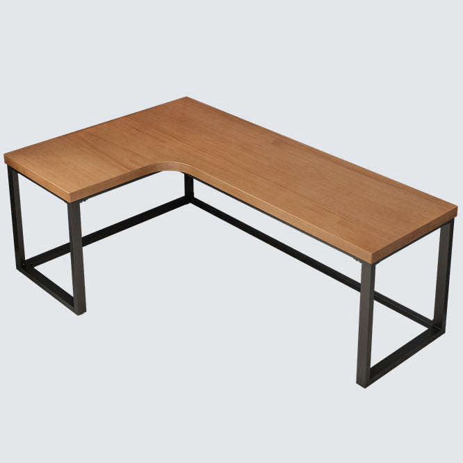 Industrial Style Writing Desk L-Shape Solid Wood Office Desk