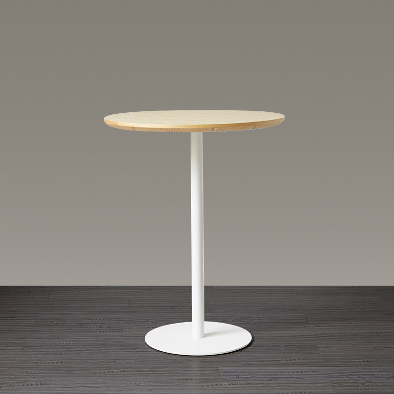 Wood Bar Dining Table Modern Round Bar Table with Pedestal for Dining Room