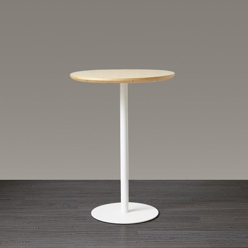 Wood Bar Dining Table Modern Round Bar Table with Pedestal for Dining Room